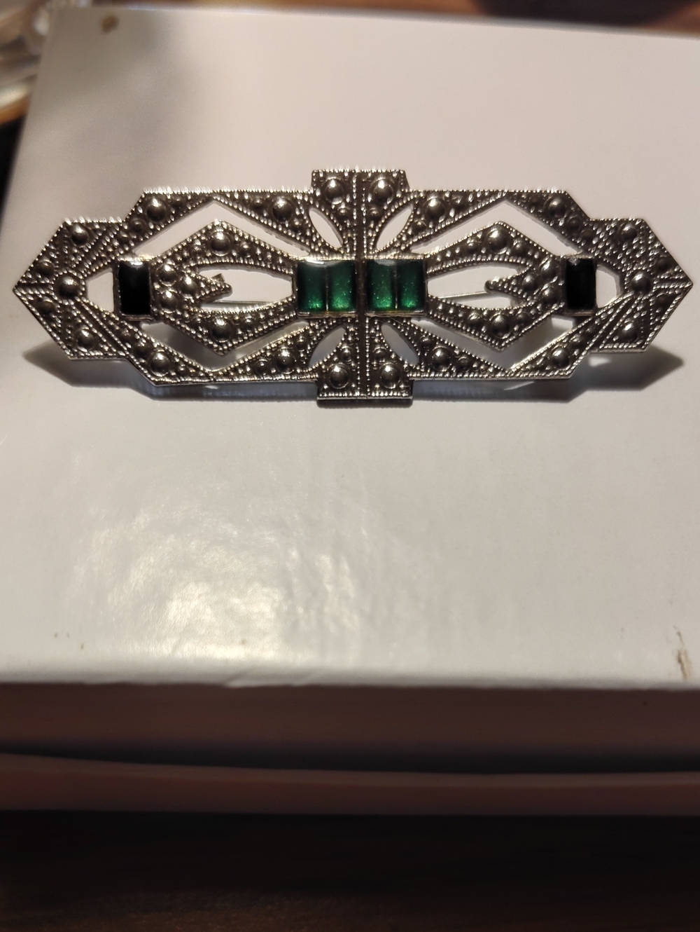 Art Deco Silver-Tone Brooch Rare 1930's